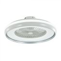 V-TAC VT-5022 LED-Deckenventilator, 45 W AC-Motor, weißes Gehäuse und grauer Innenring mit 35 W 3IN1 Farbwechsel-LED-Lampe und Fernbedienung – 217935