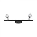 V-TAC VT-810 9W led wall lamp black adjustable head wall light 2 spotlights natural white light 4000K IP20 - SKU 218269