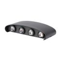 V-TAC VT-848 Lampada LED da parete 7W doppio fascio luminoso applique da muro in alluminio nero luce 3000K IP65 - SKU 218619