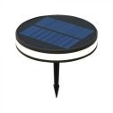 V-TAC VT-1146 Solar garden floor lamp circular shape 2W with spike black body light 3000K IP44 - 23015