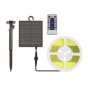 Bande LED V-TAC 6W avec panneau solaire et kit de bande télécommandée Bobine IP67 5m lumière 4000k - 23045