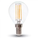 V-TAC VT-2486 Led bulb 6W E14 2700k filament lamp 130lm/w drop P45 clear glass sku 2854