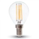 V-TAC VT-2486 Lampadina led 6W E14 2700k lampada filamento 130lm/w goccia P45 vetro trasparente sku 2854