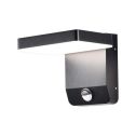 V-TAC VT-11020 led wall lamp with PIR sensor floodlight 17W 150lm/w square facade lighting black color 4000k modern design IP65 sku 2949