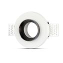 V-TAC VT-866 GU10-GU5.3 housing round recessed white gypsum with chrome metal finish for Spotlights - sku 3146