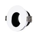 V-TAC VT-874 Plafond Rond trou ovale blanc+noir réglable 15° twist to open pour Spotlights LED GU10-GU5.3 - SKU 3161