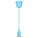 V-TAC VT-7228 E27 decorative pendant lamp holder 1MT in blue silicone - 3482
