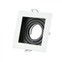 V-TAC VT-781 Spot LED encastré carré en métal blanc orientable 15° GU10