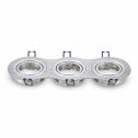 V-TAC VT-784RD Plafond Rond nickel satiné réglable 15° pour 3*Spotlights LED GU10-GU5.3 - SKU 3604