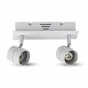 Portafaretto da incasso V-TAC Track Light orientabile metallo bianco per lampadine 2*GU10 VT-789 - SKU 3618