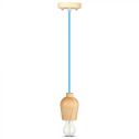 V-TAC VT-7778-BL Lustre porte-lampe LED en bois de noyer + câble bleu 1 mètre - 3722