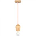 V-TAC VT-7778-R LED lamp holder chandelier in Walnut wood + Red cable 1 meter - 3723