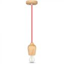 V-TAC VT-7778-R Lampadario portalampada led in legno Noce + Cavo rosso 1 metro - 3723