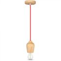 V-TAC VT-7778-R Lustre porte-lampe LED en bois de noyer + Câble rouge 1 mètre - 3723