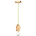 V-TAC VT-7778-GN Walnut wooden LED lamp holder chandelier + Green cable 1 meter - 3725