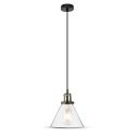 V-TAC VT-7185 LED verre clair cloche pendentif lustre support de lampe E27 élégant élégant Ф180mm SKU 3738