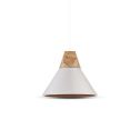 V-TAC VT-7425 Lumière Pendant 1MT E27 abat-jour corps blanc en aluminium avec plateau bois Ф250mm - SKU 3756