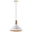 V-TAC VT-7425 Aluminium et Bois Pendentif Cloche Lustre Support de Lampe 1MT E27 Élégant Ф350mm - SKU 3763