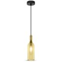 V-TAC VT-7558 Lampadario led forma bottiglia decorativo in vetro ambrato 1MT attacco E14 Ф72mm colore ambra sku 3770