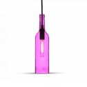 Pendant Light 1MT E14 Bottle Shape Ф72mm - Pink Glass