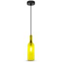 V-TAC VT-7558 Lampadario led forma bottiglia decorativo in vetro 1MT attacco E14 Ф72mm colore giallo sku 3773