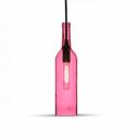 V-TAC VT-7558 Bouteille décorative en verre rose-fuchsia led lustre 1MT E14 douille Ф72mm sku 3774