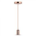 V-TAC VT-7448 Lampadario led E27 Portalampada in alluminio cromato a specchio colore rosa dorato Vintage sku 3777