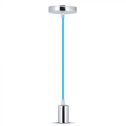 V-TAC VT-7338 Pendant light 1MT E27 metal with blue colored cable Ф39mm IP20 - SKU 3783