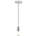 V-TAC VT-7338 Pendant Light 1MT E27 Elegant Stylish metal cup Ф39mm grey wire - SKU 3786