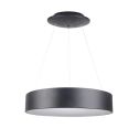 V-TAC VT-25-1-B suspension led ronde 20W forme circulaire suspension annulaire blanc chaud 3000K dimmable noir - SKU 3993