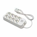 Multisocket 8 sockets schuko Italian/German 2P+T 16A cable 1,5m plug 90° italian std. 2P+E 16A Fanton 40440