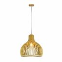 V-TAC VT-3450 Suspension moderne en bois avec abat-jour décoratif chromé E27 Ф350mm - SKU 40501