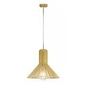 V-TAC VT-3350 Suspension moderne en bois avec abat-jour décoratif chromé E27 Ф350mm - SKU 40511