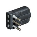 BTicino S2496TG 2p + T 10A Lenkradstecker, platzsparend, verstellbarer Kabelausgang an 3 Positionen, grau