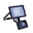 V-TAC PRO VT-10-S 10W led pir sensor floodlight SMD chip samsung day white 4000K slim black body IP65 - SKU 437