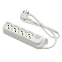 Multipresa 4 prese schuko bipasso 2P+T 16A spina italiana 2P+T 10A cavo 1.5m con interruttore luminoso Linea Retail Fanton 474204