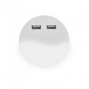 V-TAC PRO VT-84 Punto luce 0,45W led night light segnapasso rotondo chip samsung con crepuscolare 3000K + porte USB IP20 - sku 505