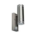 V-TAC VT-7632S Portafaretto led da parete doppio 2xGU10 con sensore movimento in Acciaio inossidabile IP44 da muro - Grigio satinato - 5157