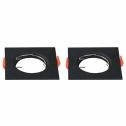 V-TAC VT-930 Portafaretto da incasso quadrato policarbonato nero box 2pcs per lampadine GU10-GU5.3 - sku 6643