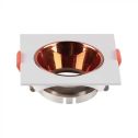 V-TAC VT-932 Portafaretto LED GU10 da Incasso quadrato Corpo Bianco Riflettore Oro Rosa - sku 6655