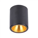 V-TAC VT-978 LED Ceiling Spotlight Base Surface Mount Round GU10 Black Gold Reflector sku 6691