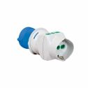 Adattatore industriale spina 2P+T 16A 200-250V 2 prese 2P+T 16A 1 presa italo/tedesca 2P+T 16A Fanton 73090