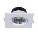 Faretto incasso LED 5W 350LM 68° orientabile quadrato alluminio PKW bianco VT-1100 SQ – SKU 7332 - Bianco caldo 3000k