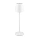 V-TAC 7522 lampada da tavolo ristorante led 2w bianco caldo batteria 4400ma wireless charging pulsante on off dimmerabile touch colore bianco ip54 sku 7651