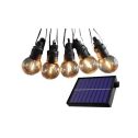 V-TAC VT-71512 Guirlande lumineuse LED avec panneau solaire et télécommande 12mt 10 ampoules à filament mini globe 0,5W 3000K IP44 - sku 7804