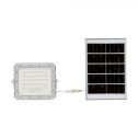 V-TAC VT-80W Weißer LED-Strahler mit 10 W Solarpanel und ferngesteuertem LED-Flutlicht mit austauschbarer Batterie 4000 K, 3 m Kabel – 7842