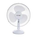 V-TAC VT-4017-3 Ventilateur de table 40W 16" base ronde 3-lames fonction d'oscillation corps blanc IP20 - sku 7925