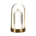 V-TAC VT-1057 Lampada LED da Tavolo 1W cct 3in1 colore oro stile antico ricaricabile con USB C Touch Dimmerabile 12cm - 7989