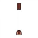 V-TAC VT-7794 Lustre LED 8,5W pendentif forme cylindre arrondi couleur marron cuivre 10cm réglable 3000K - 7997