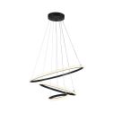 V-TAC VT-7816 Lampadario LED a sospensione 3 cerchi sospesi 32W in metallo dal Design Moderno 60*100cm Coloro nero 3000K - 8017